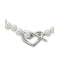 Cultured Freshwater Pearl (5-6mm) Heart Toggle Bracelet