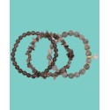 3-Pc. Set Labradorite, Smoky Quartz, & Cubic Zirconia Stretch Bracelets in 14k Gold-Plated Sterling Silver