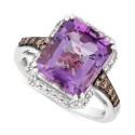 Grape Amethyst (5-1/10 ct.) & Diamond (1/3 ct.) Statement Ring in 14k White Gold