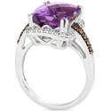 Grape Amethyst (5-1/10 ct.) & Diamond (1/3 ct.) Statement Ring in 14k White Gold