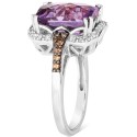 Grape Amethyst (5-1/10 ct.) & Diamond (1/3 ct.) Statement Ring in 14k White Gold