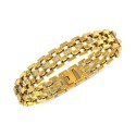 Men's Diamond Link Bracelet (1/4 ct.) in Yellow Ion-Plated Stainless Steel