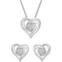 2-Pc. Set Diamond Heart Pendant Necklace & Matching Stud Earrings (1/6 ct.)