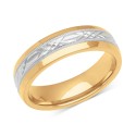 Men's Carved & Beaded Wedding Band & 18k Gold-Plate