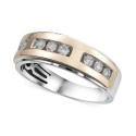 Men's Diamond Two-Tone Band (1/2 ct.) in 10k Gold & White Gold