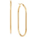 Polished Oval Hoop Earrings in 10k Gold