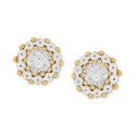 Diamond Cut Round Stud Earrings in 10k Two-Tone Gold