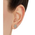 Diamond Cut Round Stud Earrings in 10k Two-Tone Gold