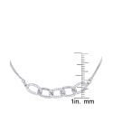 Cubic Zirconia Oval Link Adjustable Bracelet