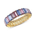 Gold-Tone Color Baguette Stone Stretch Bracelet