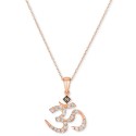 Nude Diamond (1/4 ct.) & Chocolate Diamond Accent Symbol Pendant Necklace in 14k Rose Gold, 18