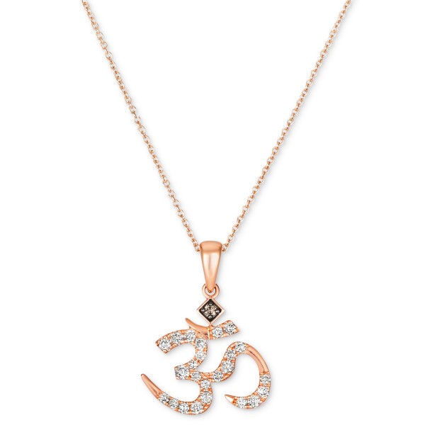 Nude Diamond (1/4 ct.) & Chocolate Diamond Accent Symbol Pendant Necklace in 14k Rose Gold, 18