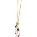 Double Heart Pendant Necklace in 14k Tricolor Gold, 18