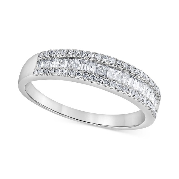 Diamond Baguette & Round Band (1/2 ct.) in 14k White Gold