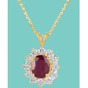 Ruby (2-1/5 ct.) and Diamond (1 ct.) Pendant Necklace in 14k Gold