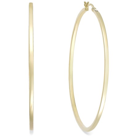 Square Tube Hoop Earrings in 14k Gold Vermeil, 60mm (Also) Square Tube Hoop Ear...