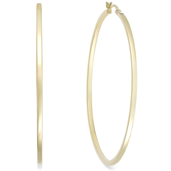 Square Tube Hoop Earrings in 14k Gold Vermeil, 60mm (Also)