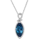 Blue Topaz (4-1/2 ct.) & Diamond (1/5 ct.) Pendant Necklace in 14k White Gold