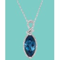 Blue Topaz (4-1/2 ct.) & Diamond (1/5 ct.) Pendant Necklace in 14k White Gold