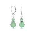 Milgrain Edged Beaded Separator Double Ball Round Drop Dangle Earrings