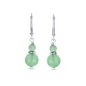 Milgrain Edged Beaded Separator Double Ball Round Drop Dangle Earrings