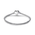 Cubic Zirconia Sparkling Infinity Heart Clasp Snake Chain Bracelet