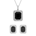 Onyx and Diamond (1/20 ct.) Box Set (Pendant & Earrings)