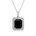 Onyx and Diamond (1/20 ct.) Box Set (Pendant & Earrings)