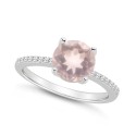 Women's Rose Quartz (1-3/4 ct.t.w.) and Diamond (1/10 ct.t.w.) Ring