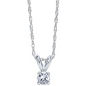 Round-Cut Diamond Pendant Necklace in 10k White Gold (1/6 ct.)