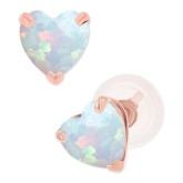 Opal Heart Stud Earr...
