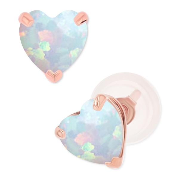 Opal Heart Stud Earrings (3/8 ct.)