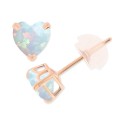 Opal Heart Stud Earrings (3/8 ct.)