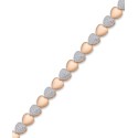 Diamond Accent Heart Link Bracelet in Silver Plate, Gold Plate or Rose Gold Plate