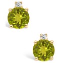 Peridot (5/8 ct.) and Diamond Accent Stud Earrings in 14K Yellow Gold