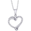 Diamond Swirl Heart Pendant Necklace (1/2 ct.), 14k Gold-Plated Sterling Silver