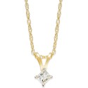 Princess-Cut Diamond Pendant Necklace in 10k Yellow or White Gold (1/10 ct.)