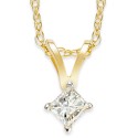 Princess-Cut Diamond Pendant Necklace in 10k Yellow or White Gold (1/10 ct.)