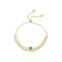 Gold Flash-Plated White Quartz Multi-Strand Adjustable Bracelet