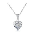 Sterling Silver Cubic Zirconia Heart shape Necklace