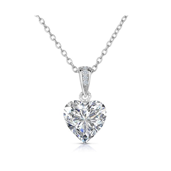 Sterling Silver Cubic Zirconia Heart shape Necklace