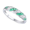 Emerald (1/5 ct.) & Diamond (1/5 ct.) Swirl Band