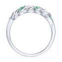 Emerald (1/5 ct.) & Diamond (1/5 ct.) Swirl Band