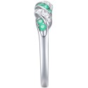 Emerald (1/5 ct.) & Diamond (1/5 ct.) Swirl Band