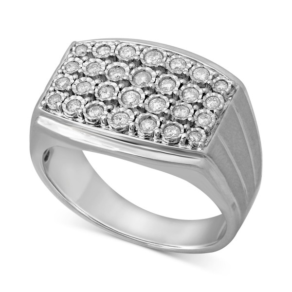 Men's Diamond Cluster Ring (1/2 ct.) or 14k Gold-Plated Silver