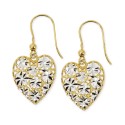 Openwork Filigree Heart Drop Earrings & 18k Gold-Plate