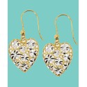 Openwork Filigree Heart Drop Earrings & 18k Gold-Plate