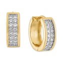 Cubic Zirconia Small Huggie Hoop Earrings, 1/2