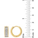 Cubic Zirconia Small Huggie Hoop Earrings, 1/2