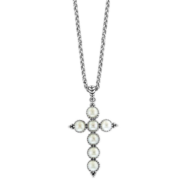 Cultured Freshwater Pearl (4mm) Cross 18